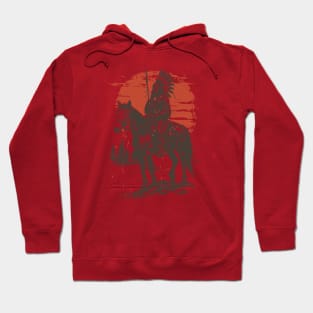 American Native Warrior Riding A Horse Hoodie